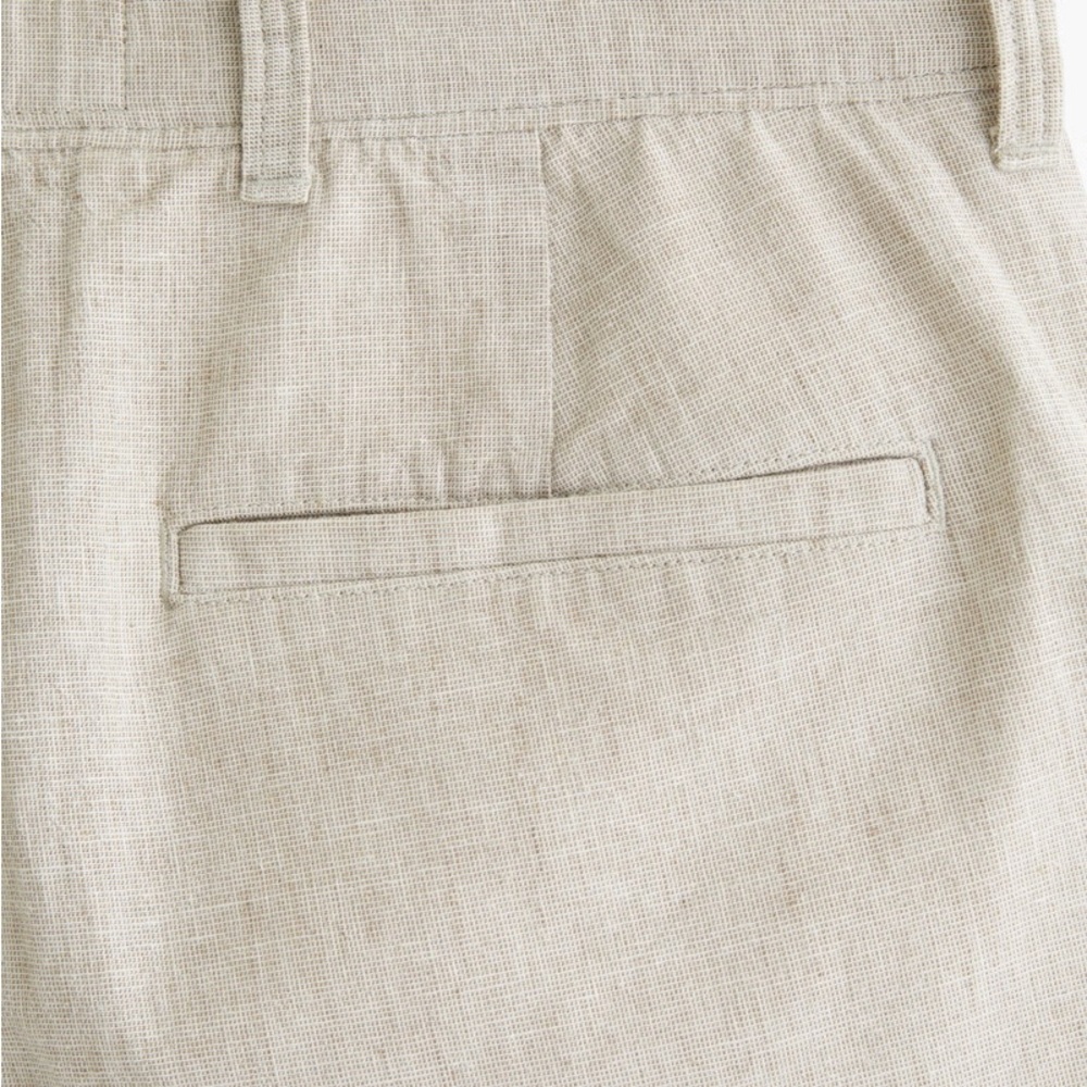 Straight Linen-Blend Fixed Waist Pants (BRAND NEW w/ tags)